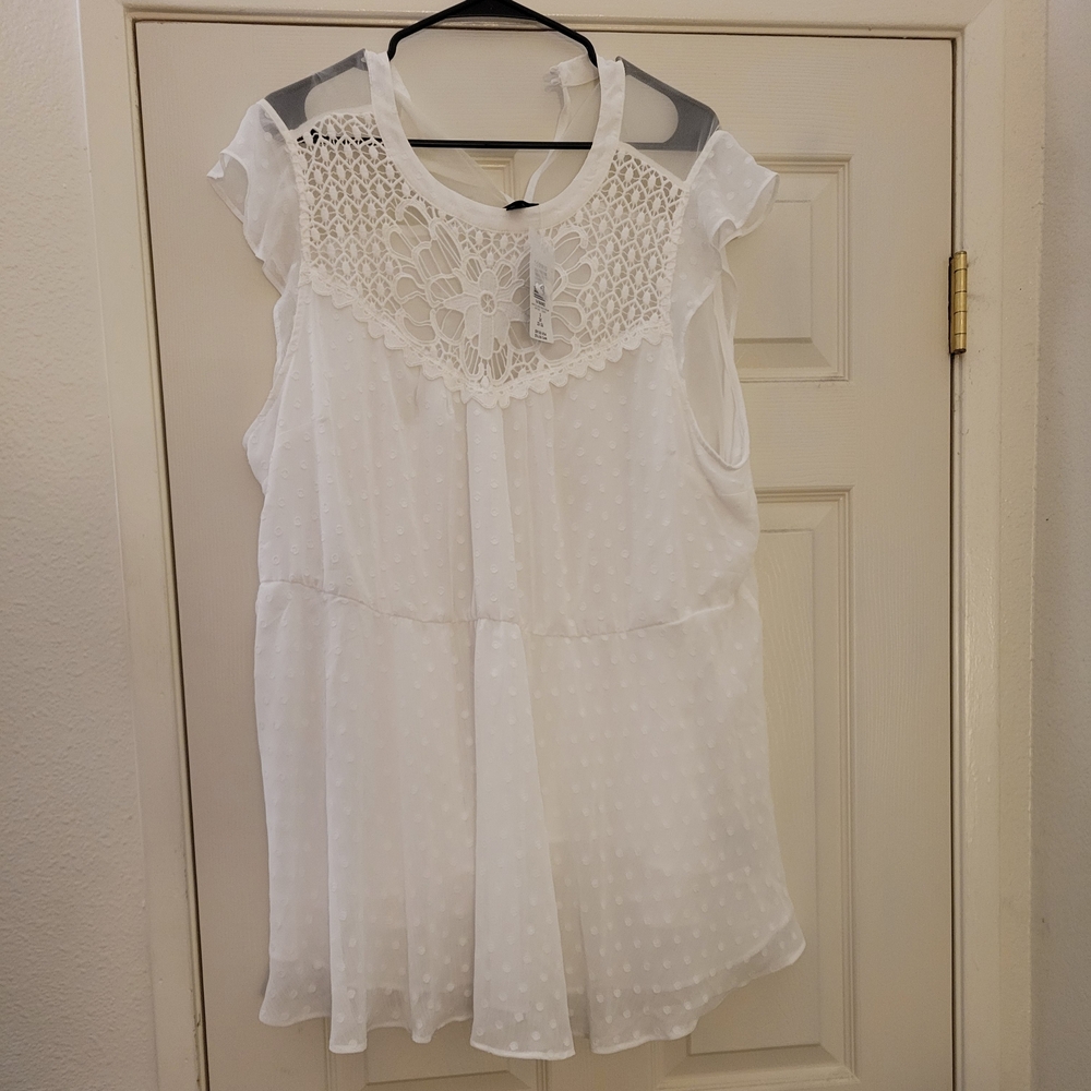 Torrid White Lace Blouse
